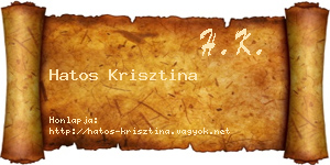 Hatos Krisztina névjegykártya